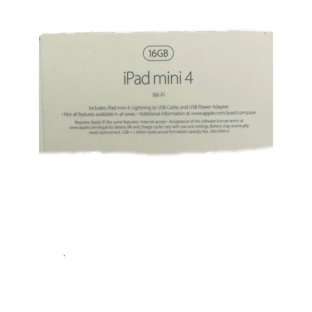 iPad mini 4 Apple A1538 16GB, Wi-Fi + Cellular (Unlocked), 7.9in - Space Gray